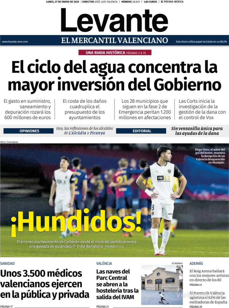 Portada Faro de Vigo 2025-01-27