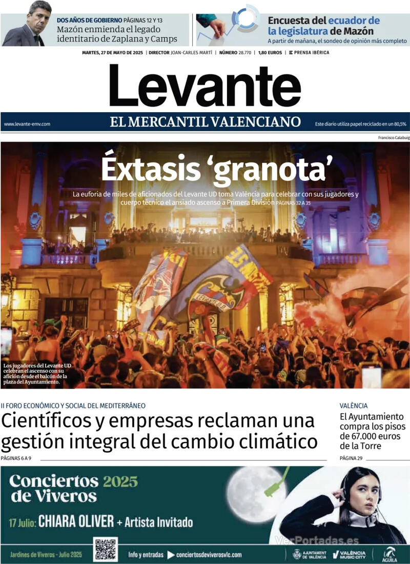 Portada Faro de Vigo 2025-05-27