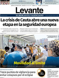 Portada periódico Levante Portada periódico Levante