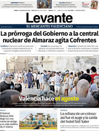 Portada Levante 2026-08-15