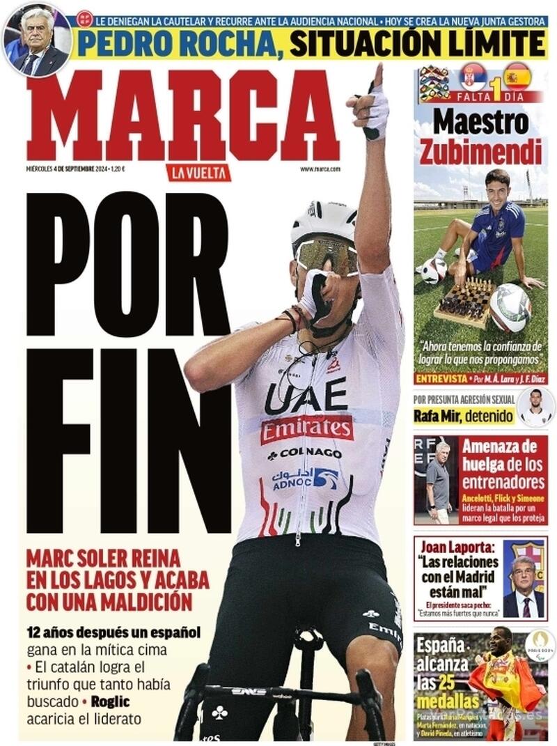 PORTADAS PRENSA DEPORTIVA MIERCOLES 4 DE SEPTIEMBRE 04099f6678