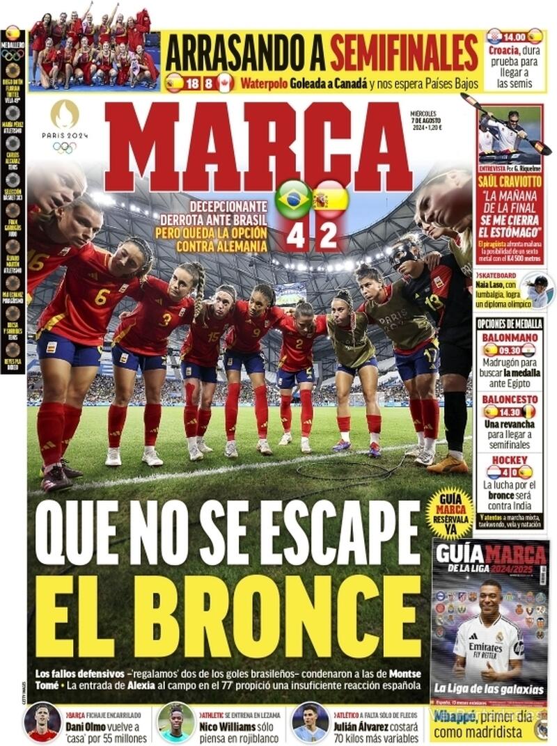 PORTADAS PRENSA DEPORTIVA MIERCOLES 7 DE AGOSTO 070847c2a2