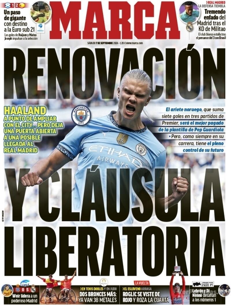 PORTADAS PRENSA DEPORTIVA SABADO 7 DE SEPTIEMBRE 0709795651