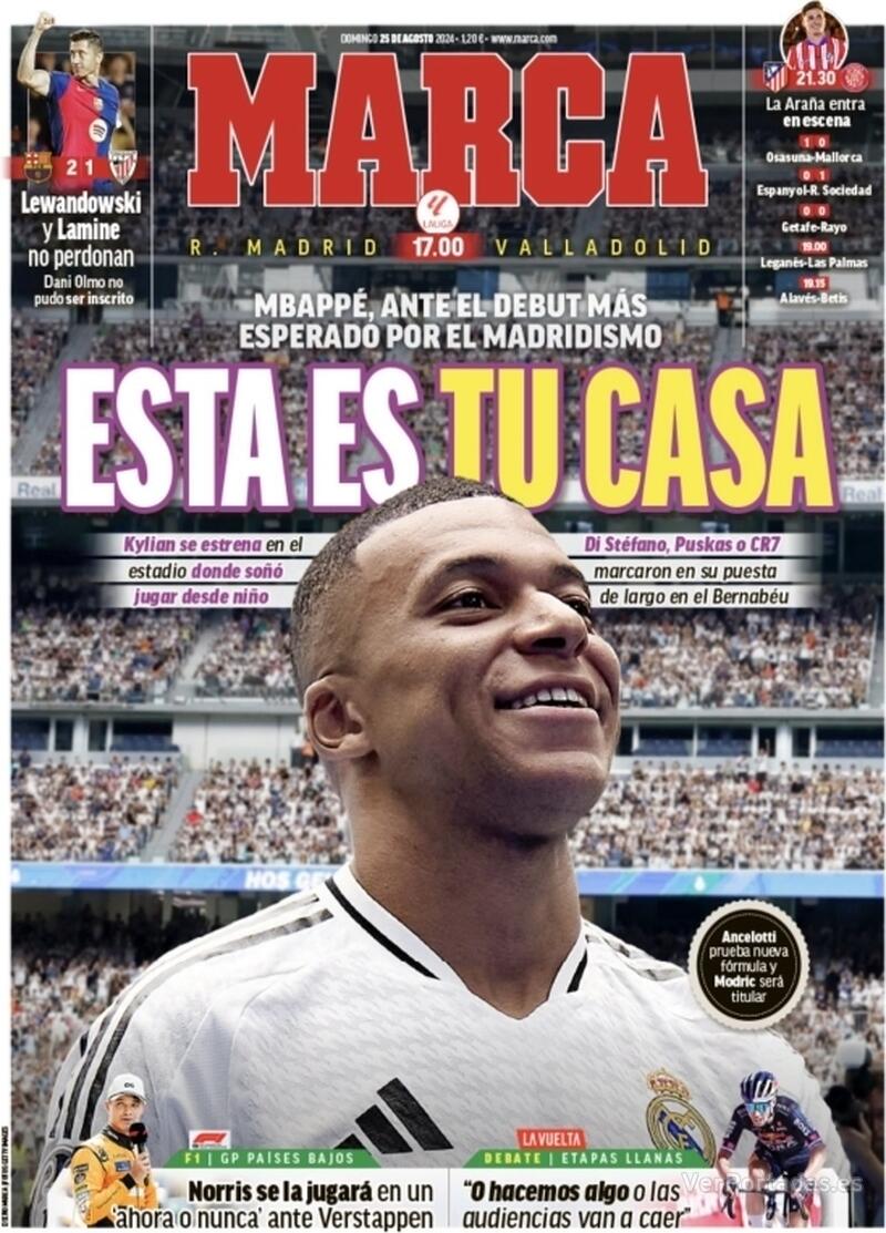 PORTADAS PRENSA DEPORTIVA DOMINGO 25 DE AGOSTO 2508d01ea5