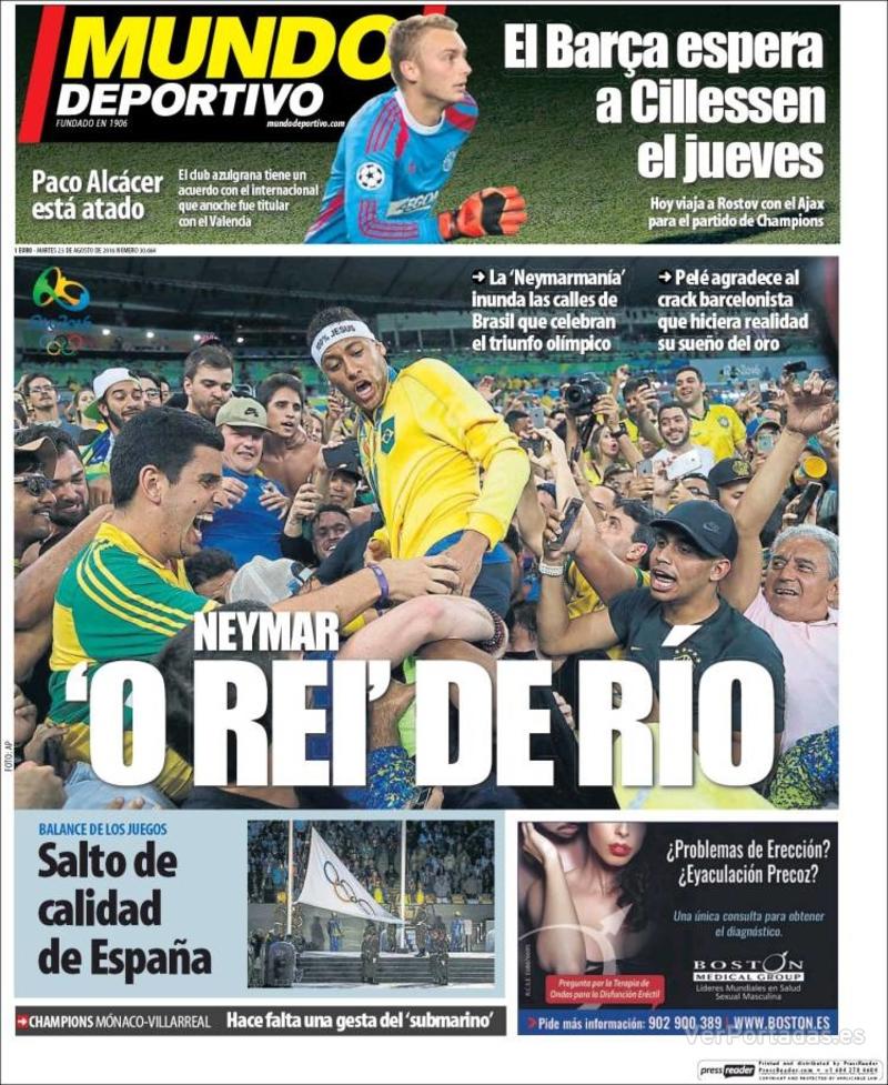 Portada Mundo Deportivo 2016-08-24