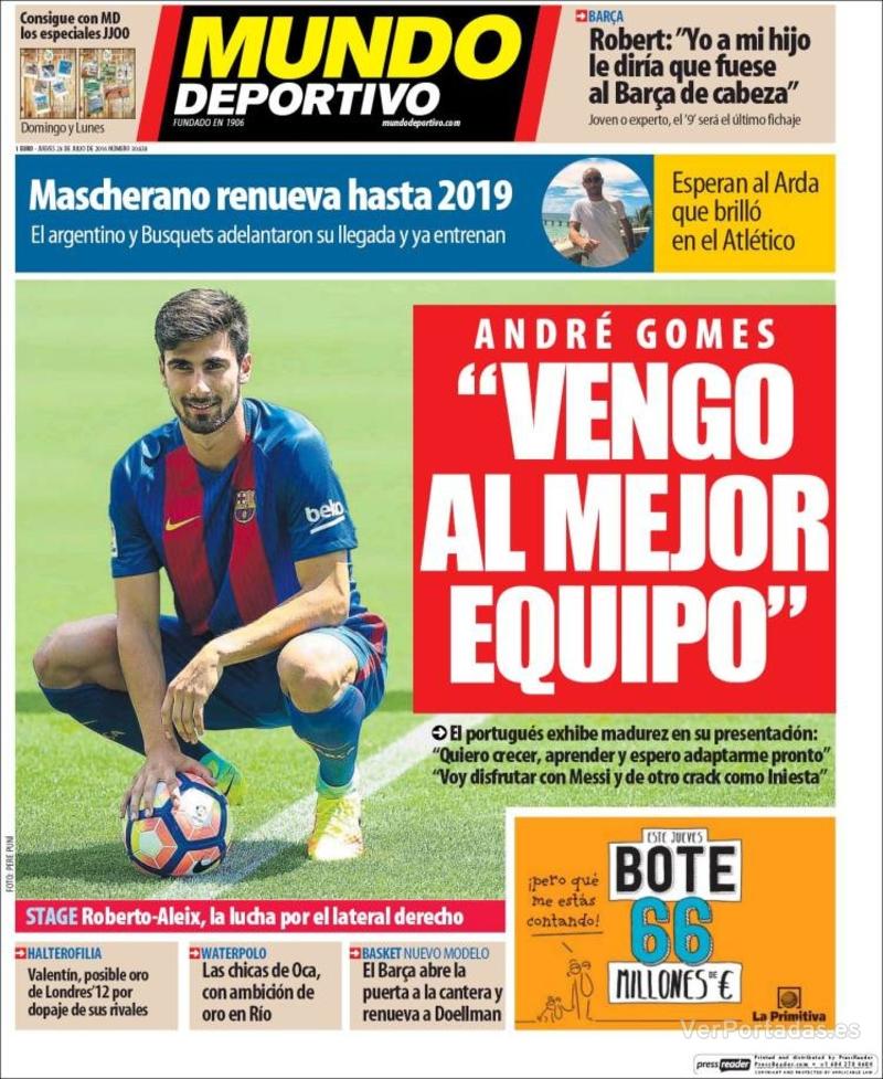 Portada Mundo Deportivo 2016-07-29