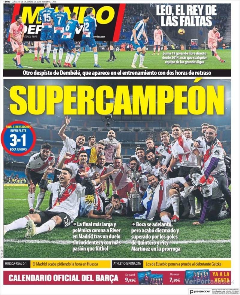 Portada Mundo Deportivo 2018-12-11