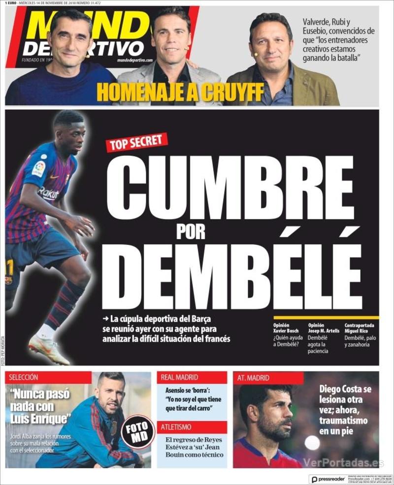 Portada Superdeporte 2018-11-14