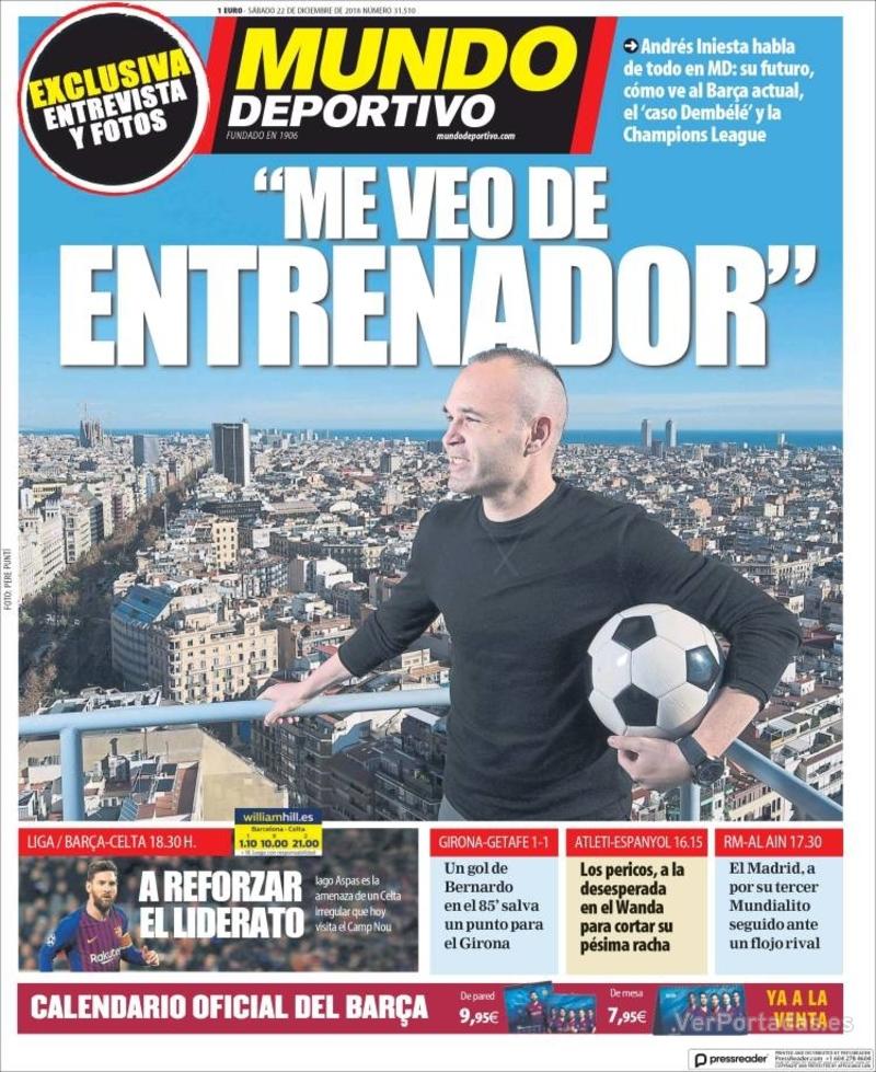 Portada Mundo Deportivo 2018-12-23