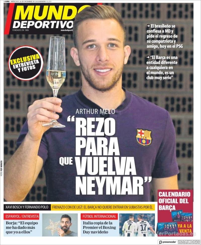 Portada Mundo Deportivo 2018-12-27