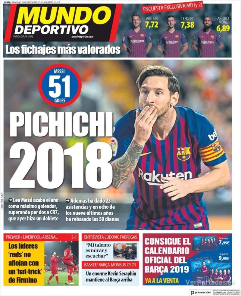 Portada Mundo Deportivo 2018-12-31