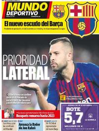 Portada Mundo Deportivo 2018-09-28
