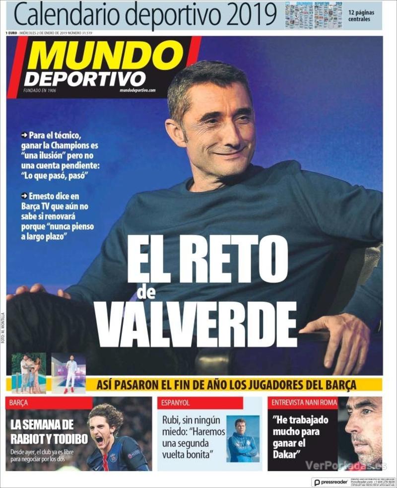 Portada Mundo Deportivo 2019-01-03