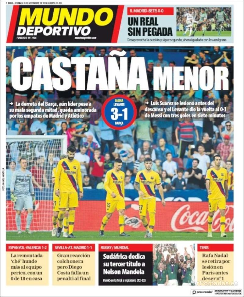 Portada Mundo Deportivo 2019-11-04