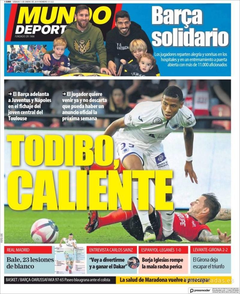 Portada Mundo Deportivo 2019-01-06