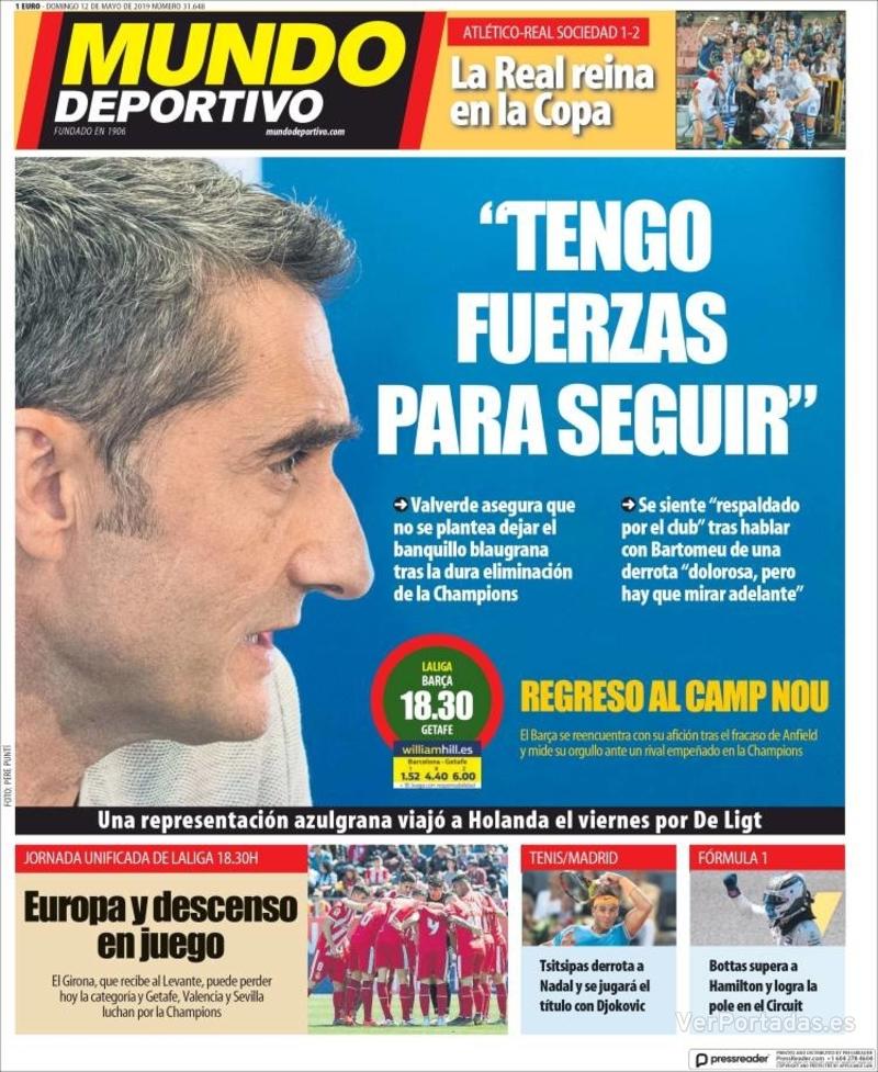 Portada Mundo Deportivo 2019-05-13