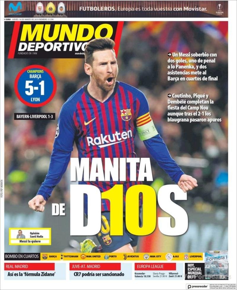 Portada Mundo Deportivo 2019-03-15