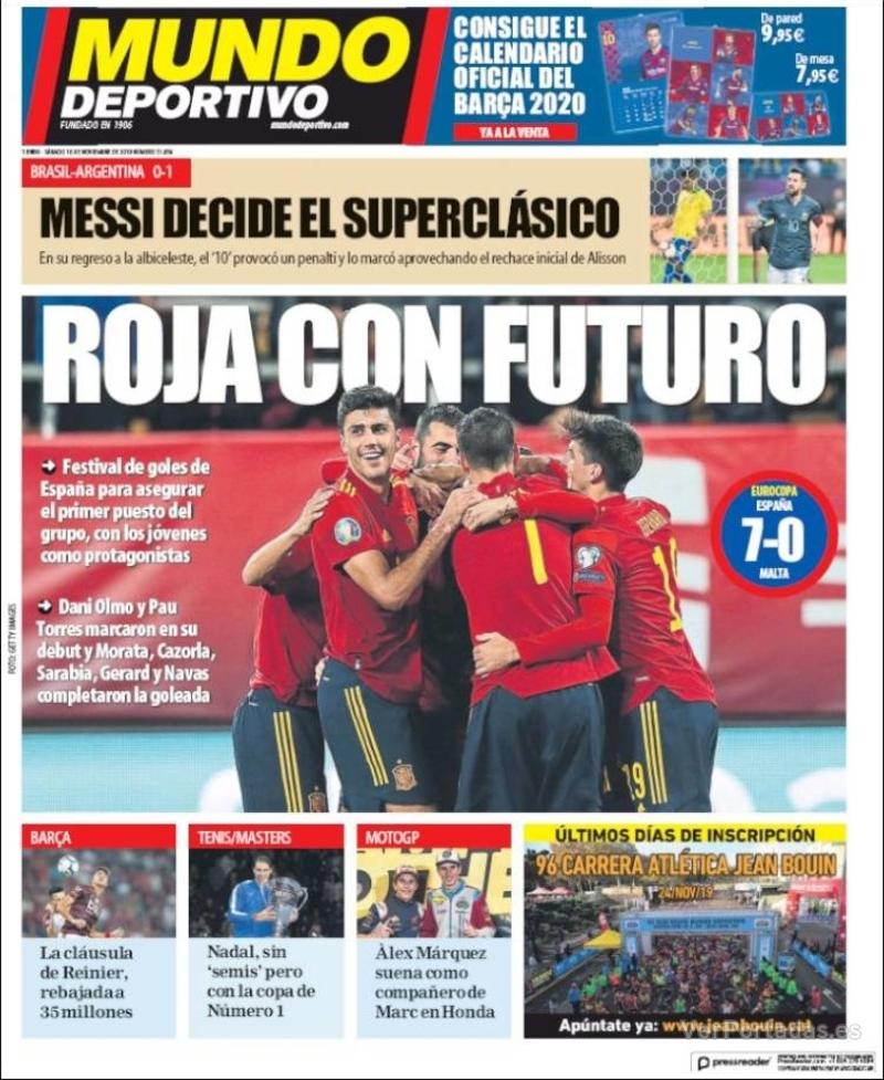 Portada Mundo Deportivo 2019-11-17