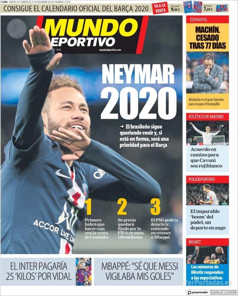 Portada Mundo Deportivo 2019-12-25