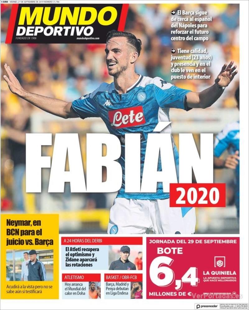 Portada Superdeporte 2019-09-27