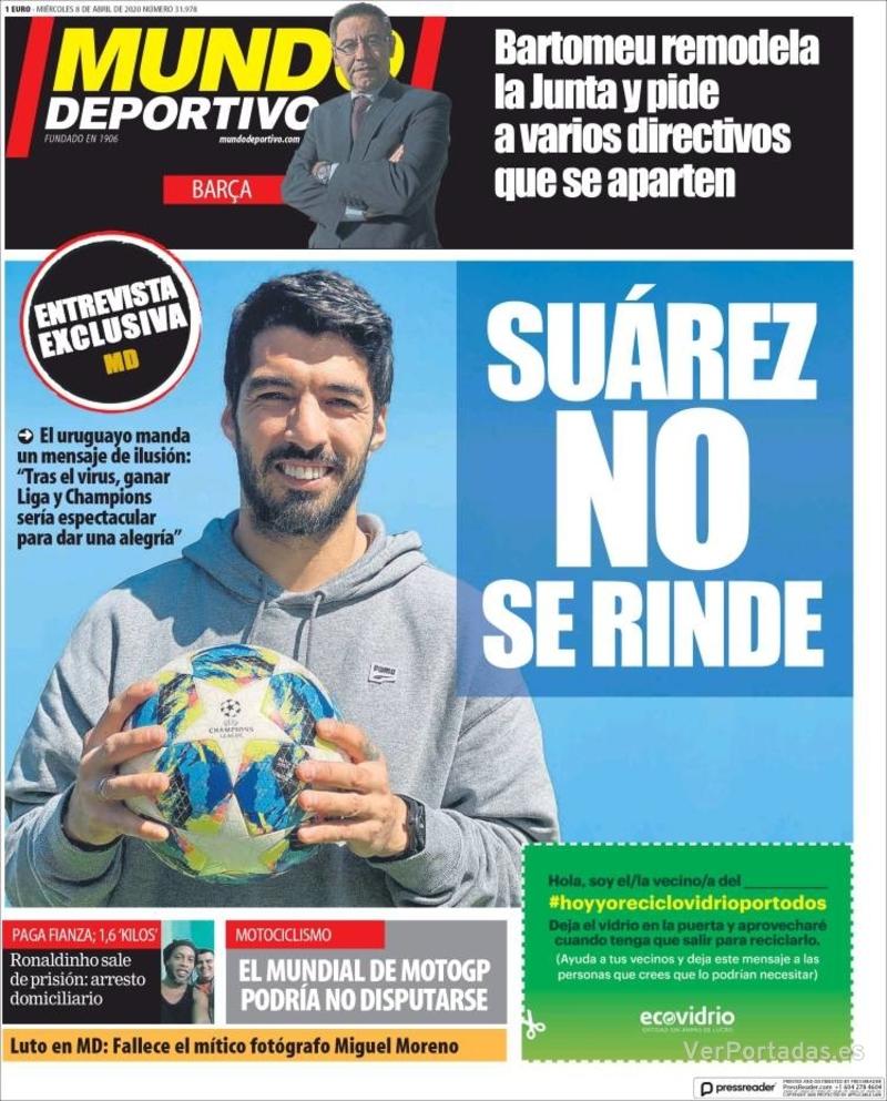 Portada de Mundo Deportivo Portada Superdeporte 2020-04-08