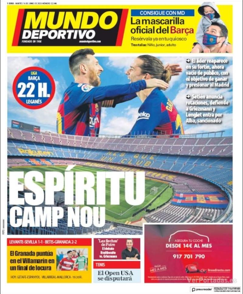 Portada Mundo Deportivo 2020-06-17