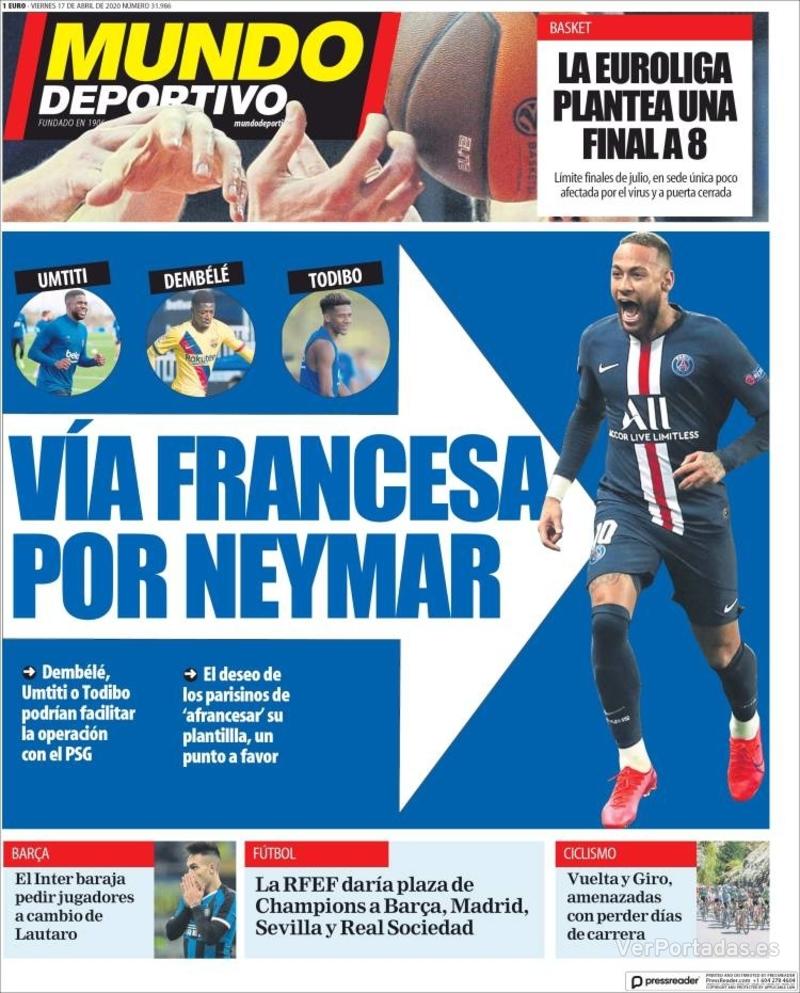 Portada L'Esportiu 2020-04-17