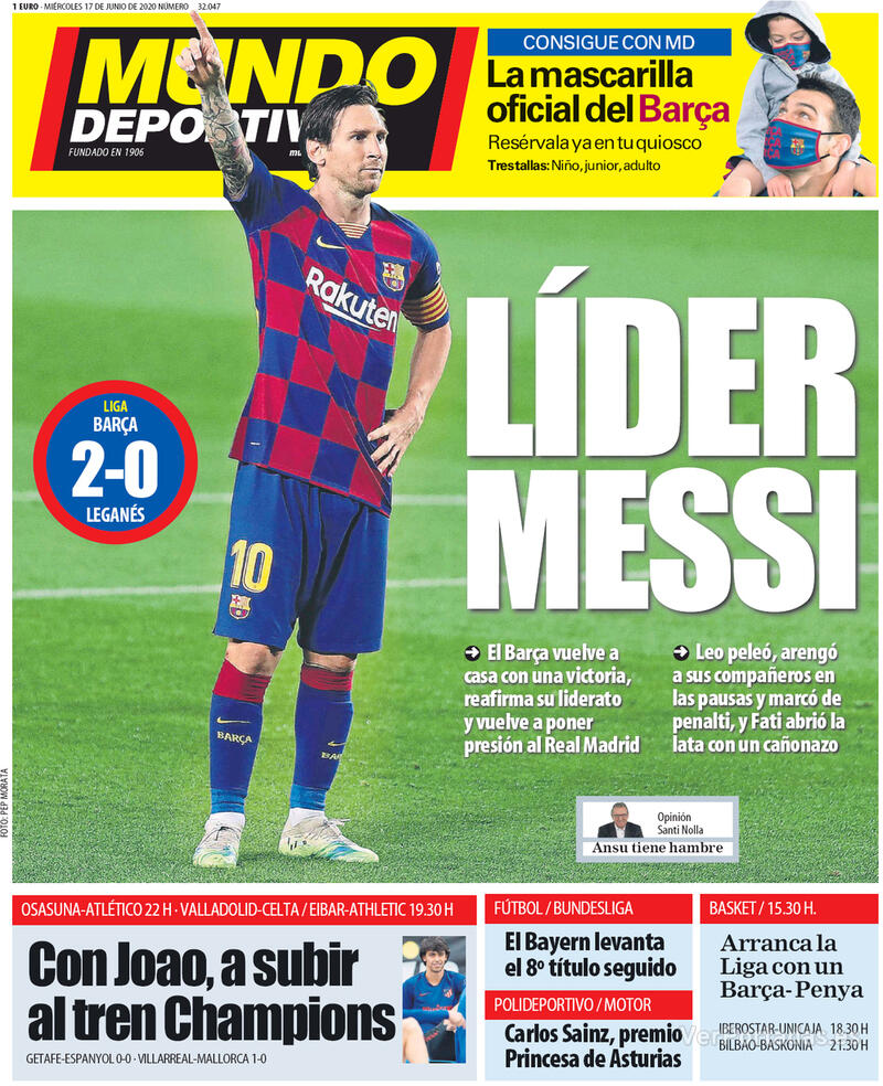 Portada Mundo Deportivo 2020-06-18