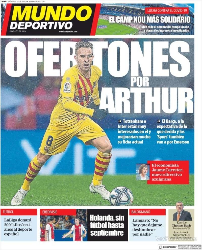 Portada L'Esportiu 2020-04-22