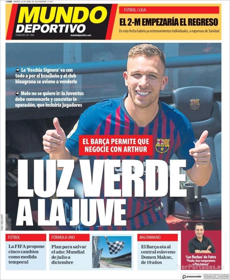 Portada L'Esportiu 2020-04-28