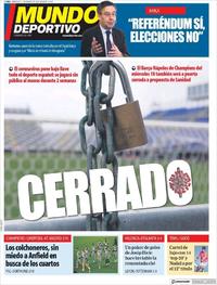 Portada Mundo Deportivo 2020-03-11