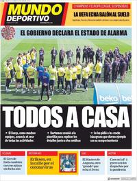 Portada Mundo Deportivo 2020-03-14