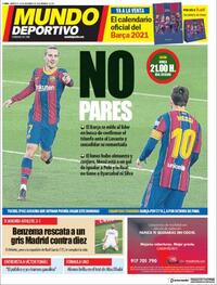 Portada Mundo Deportivo 2020-12-16
