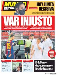 Portada Mundo Deportivo 2020-10-26