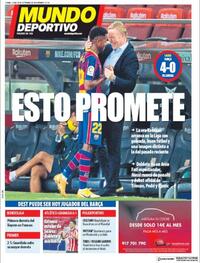 Portada Mundo Deportivo 2020-09-28