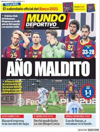 Portada Mundo Deportivo 2020-12-30