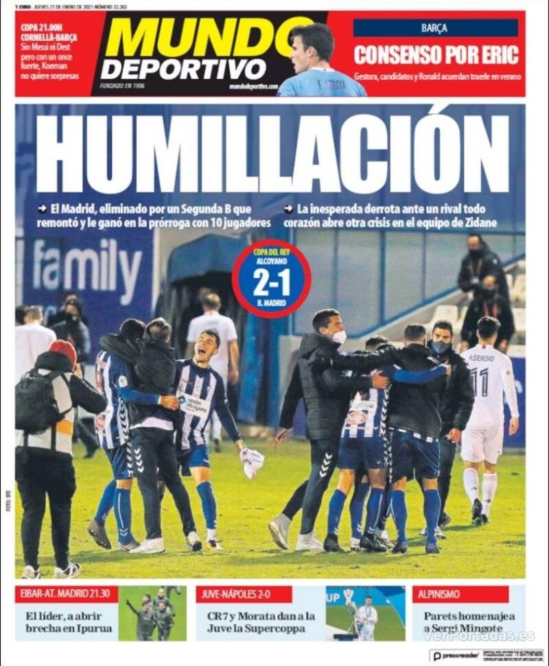 Portada de Mundo Deportivo Portada Superdeporte 2021-01-21