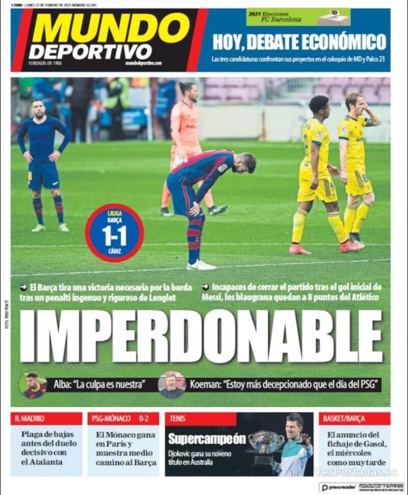 Portada Superdeporte 2021-02-22