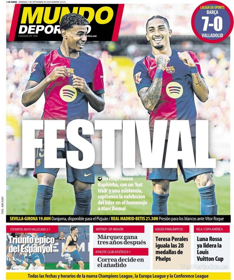 PORTADAS PRENSA DEPORTIVA  DOMINGO 1 DE SEPTIEMBRE Portada-periodico-mundo-deportivo-01-09-2024-1ffdf2dc