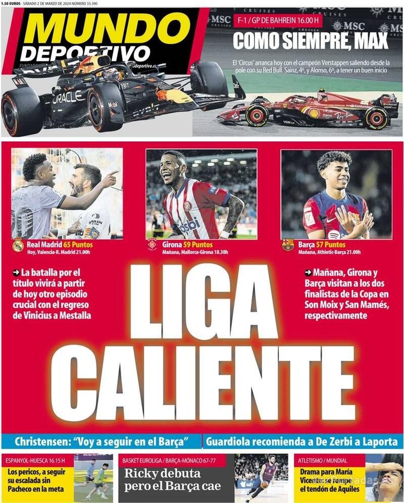 Portada Mundo Deportivo 2024-03-03