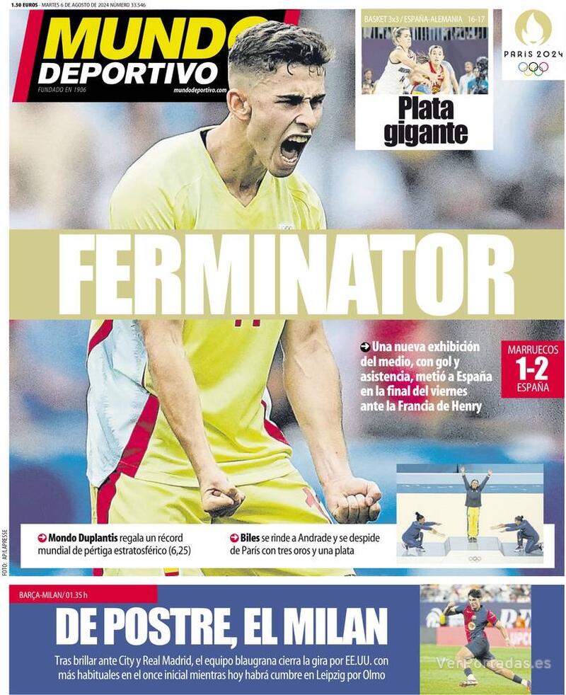 PORTADAS PRENSA DEPORTIVA MARTES 6 DE AGOSTO Portada-periodico-mundo-deportivo-06-08-2024-2da8b605