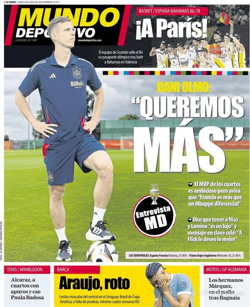 PORTADAS PRENSA DEPORTIVA LUNES 08 DE JULIO Portada-periodico-mundo-deportivo-08-07-2024-33b7daf2