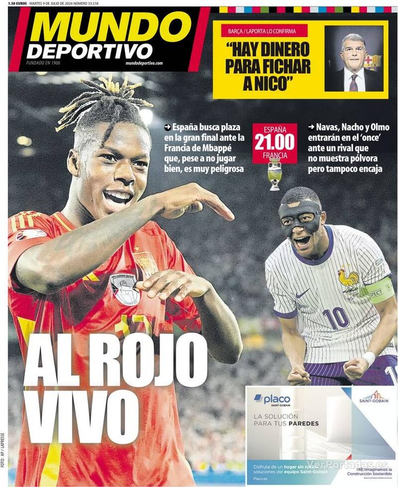 PORTADAS PRENSA DEPORTIVA MARTES 09  DE JULIO Portada-periodico-mundo-deportivo-09-07-2024-5c875825