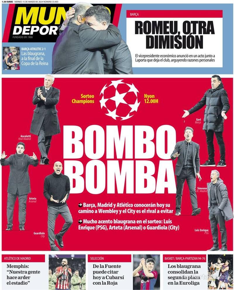 Portada Mundo Deportivo 2024-03-16