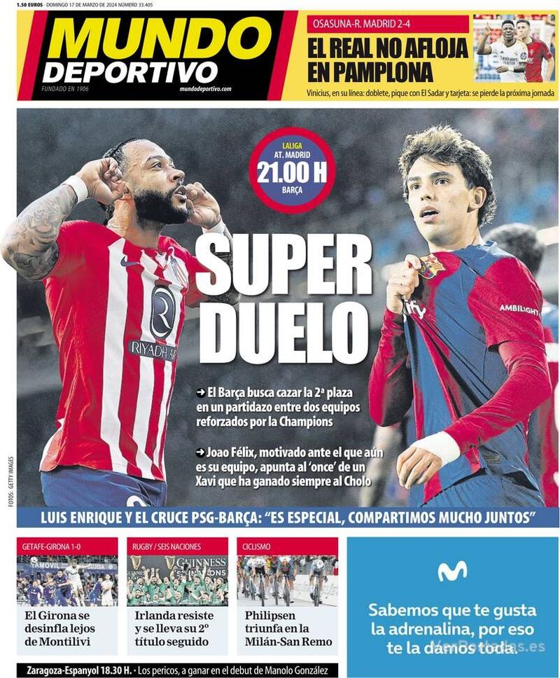 Portada Mundo Deportivo 2024-03-18