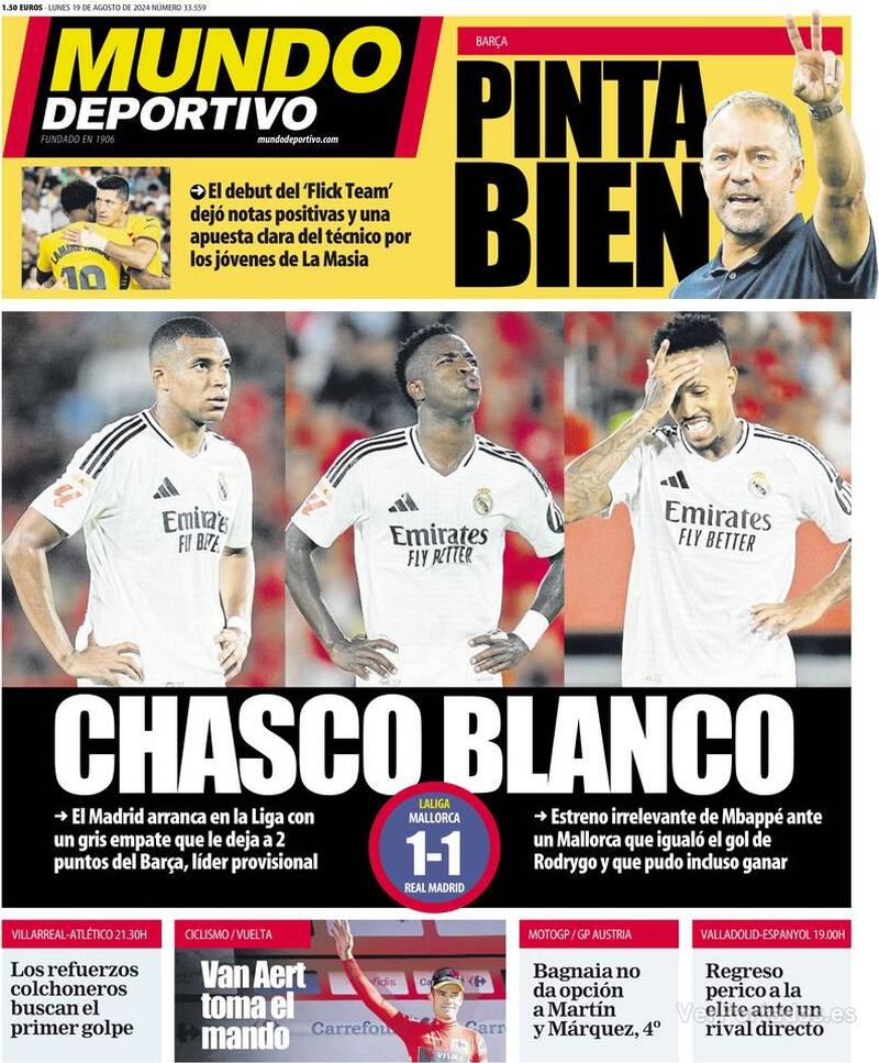 PORTADAS PRENSA DEPORTIVA LUNES 19 DE AGOSTO Portada-periodico-mundo-deportivo-19-08-2024-e3f9b678