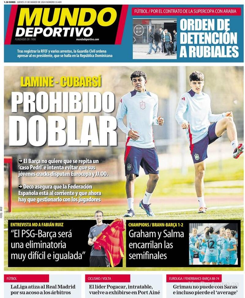 Portada Mundo Deportivo 2024-03-22