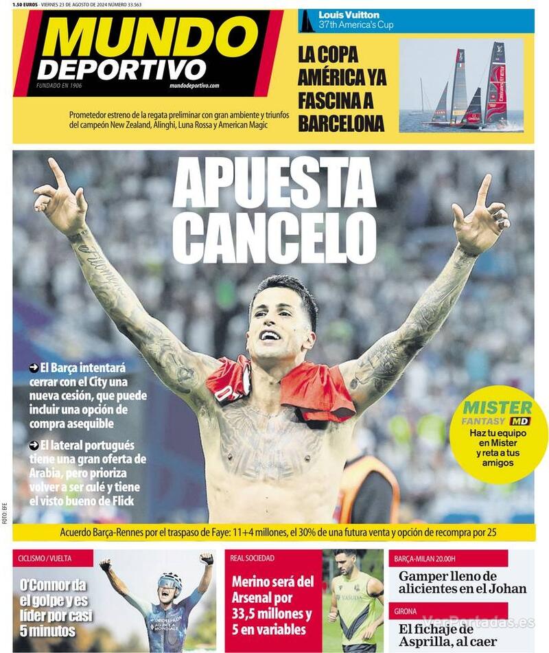 PORTADAS PRENSA DEPORTIVA VIERNES 23 DE AGOSTO Portada-periodico-mundo-deportivo-23-08-2024-b6d18bae