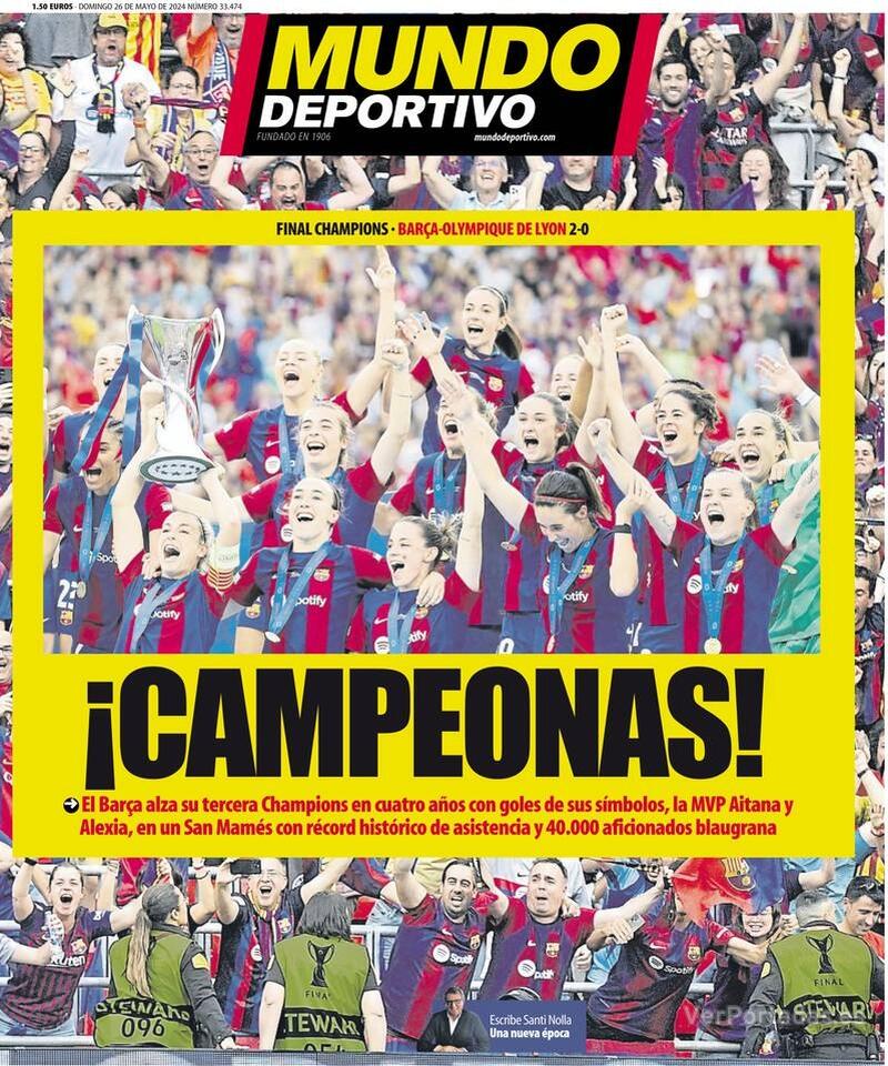 PORTADAS PRENSA DEPORTIVA DOMINGO 26 DE MAYO Portada-periodico-mundo-deportivo-26-05-2024-d0e3990e