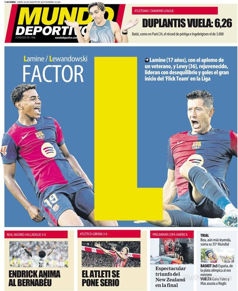 PORTADAS PRENSA DEPORTIVA LUNES 26 DE AGOSTO Portada-periodico-mundo-deportivo-26-08-2024-9abd5d26